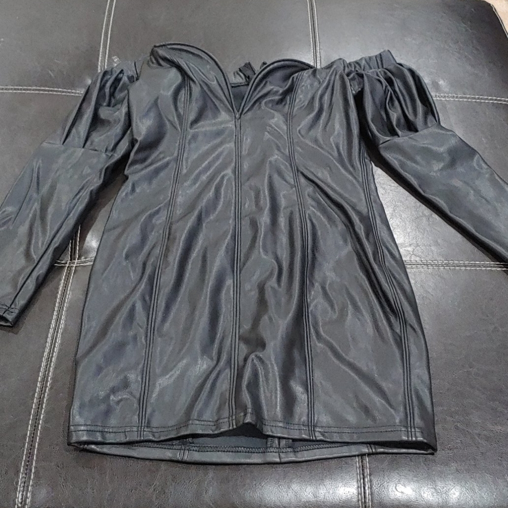 Leather dress by Fashion Nova